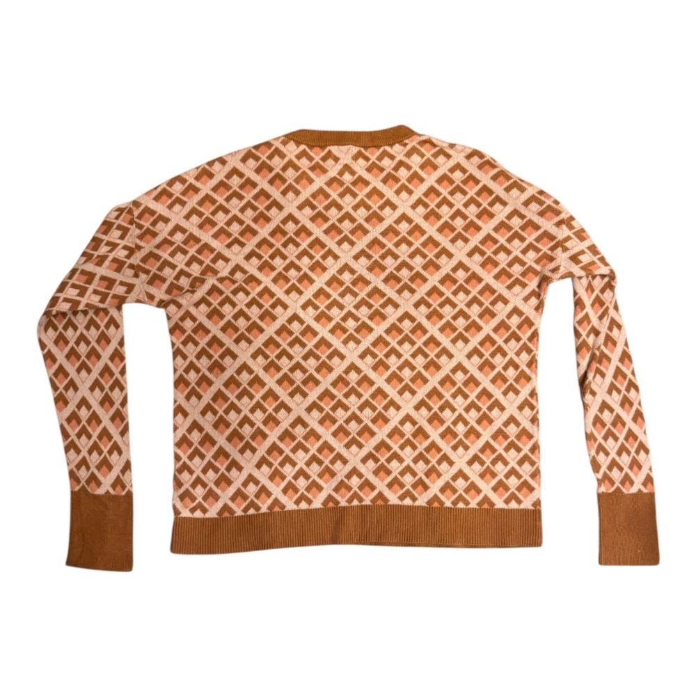 Geometric Sweater – Rust and Pink Pullover - Picture 2 of 4